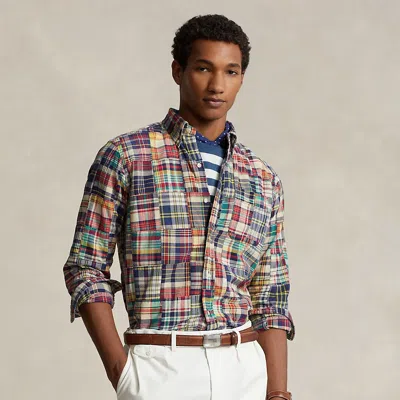 Polo Ralph Lauren Classic Fit Printed Long Sleeve Button Down Shirt In Madras Patchwork