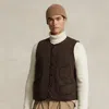 Polo Ralph Lauren Fleece-lined Wool-blend Gilet In Brown