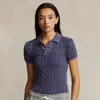 Polo Ralph Lauren Women's Cable-knit Polo Shirt In Newport Navy