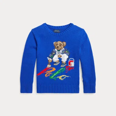 Ralph Lauren Kids' Blue Sweater For Boy With Polo Bear