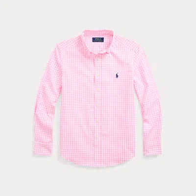 Ralph Lauren Kids' Boy's Cotton Poplin Button-front Sport Shirt In Pink White