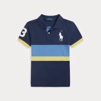 Ralph Lauren Kids' Boy's Big Pony Short-sleeve Cotton Mesh Polo Shirt In Newport Navy