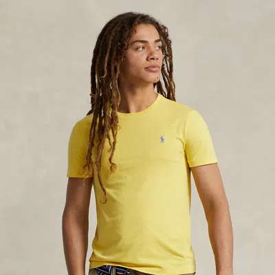 Polo Ralph Lauren Custom Slim Fit Jersey Crewneck T-shirt Man T-shirt Yellow Size Xxl Cotton