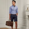 Ralph Lauren Gregory Tailored Linen Short In Blue