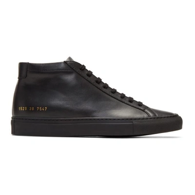 Common Projects Black Original Achilles Mid Trainers