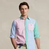 Polo Ralph Lauren Pink, Green And Blue Checkered Logo Patch Shirt In White