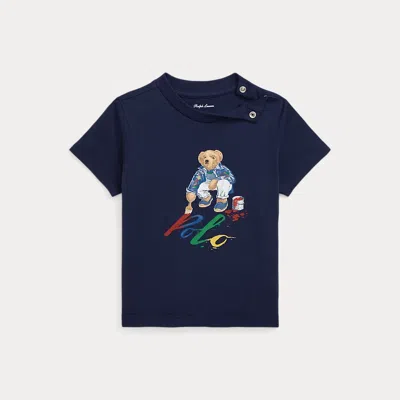Ralph Lauren Kids' Polo Bear Cotton Long-sleeve T-shirt In Blue