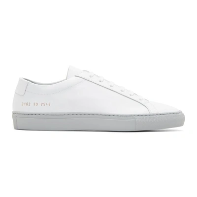 Common Projects White & Beige Achilles Low Colored Sole Sneakers