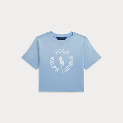 Ralph Lauren Kids' Big Pony 印花棉t恤 In Blue