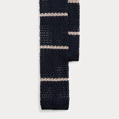 Polo Ralph Lauren Striped Knit Silk Tie In Animal Print