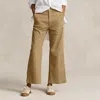 Polo Ralph Lauren Wide-leg Cropped Sailor Pants In Light Brown