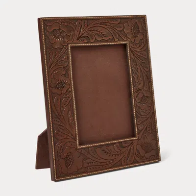Rrl Hand-tooled Leather Frame In Brown