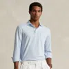 Polo Ralph Lauren Custom Slim Cotton-linen Oxford Polo In Blue