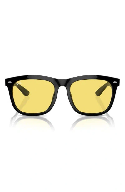 Ray Ban Ray-ban Square Sunglasses, 57mm In Black/yellow Solid