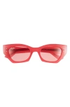 Ray Ban Ray-ban Zena Butterfly Sunglasses, 52mm In Red/red Solid