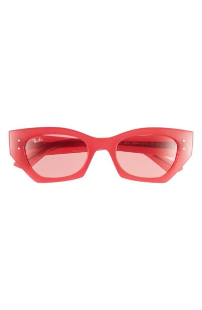 Ray Ban Ray-ban Zena Butterfly Sunglasses, 52mm In Red/red Solid