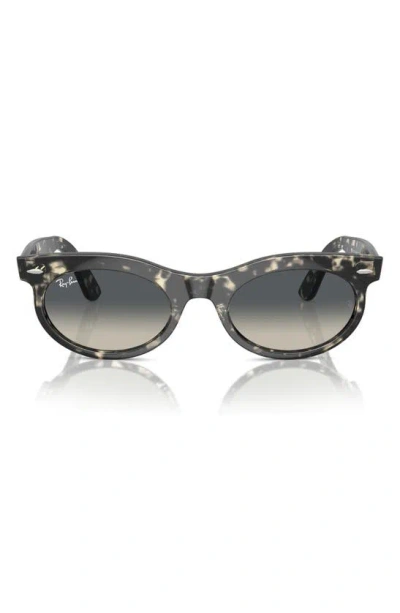 Ray Ban Wayfarer Oval Sunglasses Grey Havana Frame Grey Lenses 53-22