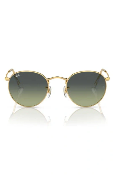 Ray Ban Ray-ban Icons 50mm Round Metal Sunglasses In Gold/green Solid