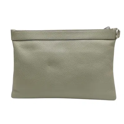 Bottega Veneta Green Leather Clutch Bag ()