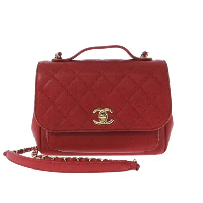 Pre-owned Chanel Business Affinity Red Leather Shoulder Bag ()