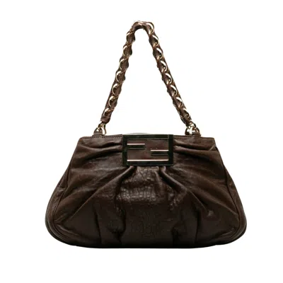 Fendi Mia Brown Leather Tote Bag ()