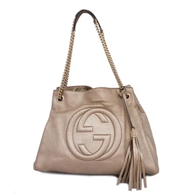 Gucci Soho Beige Leather Shoulder Bag ()