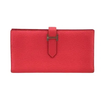 Hermes Hermès -- Pink Leather Wallet  ()