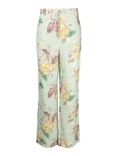 Zimmermann Matchmaker Straight-leg Trousers In Green