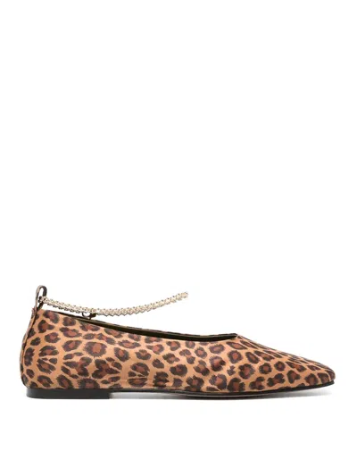 Maria Luca Augusta Leopard-print Ballerina Shoes In Black