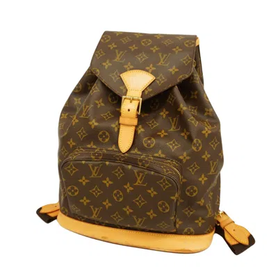 Pre-owned Louis Vuitton Montsouris Gm Brown Canvas Backpack Bag ()