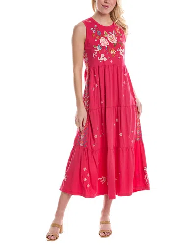 Johnny Was Ceretti Tiered Maxi Tank Dress In Red