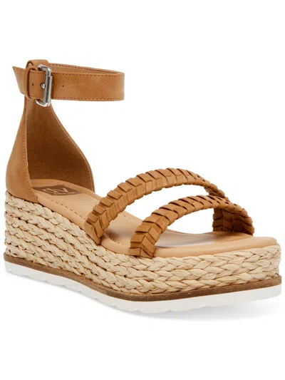 Dolce Vita Bannon Womens Wedge Ankle Strap Espadrille Heels In Brown