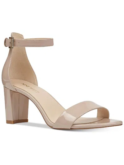Nine West Pruce 3 Womens Patent Ankle Strap Dress Sandals In White