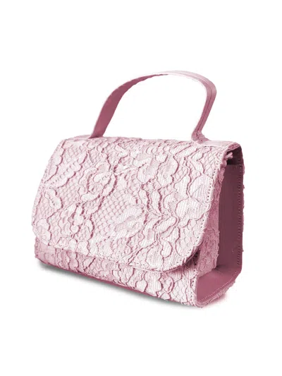 Marchesa Kids' Lace Top Handle Bag In Pink