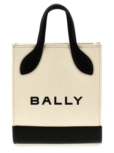 Bally Bar Mini Keep On Shopping Bag In White/black