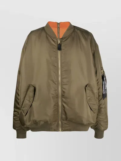 Vetements Reversible Bomber Jacket With Double Zipper In Brown