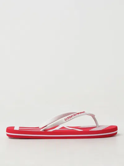 Ea7 Man Thong Sandal Red Size 5 Rubber