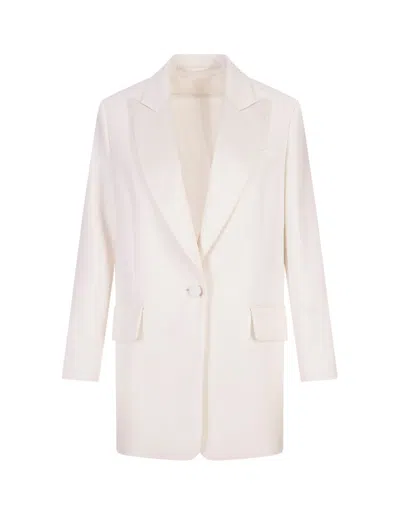 Max Mara Single Breasted Tailored Jacket In White