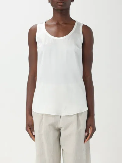 Brunello Cucinelli Stretched Jersey Top In Natural