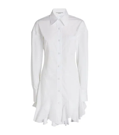 Stella Mccartney Ruffle-hem Shirt Dress In White