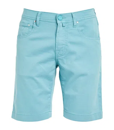Jacob Cohen Stretch-cotton Chino Shorts In Turquoise