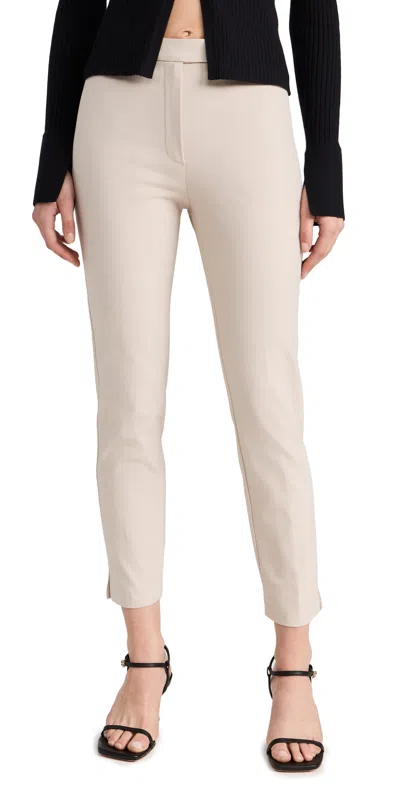 Theory Bistretch High-waist Tapered Crop Trousers In Rice