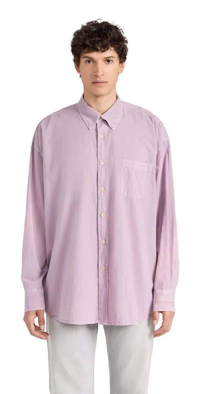Our Legacy Borrowed Bd Cotton Shirt In Dusty Lilac Cotton Voile