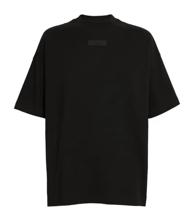Essentials Cotton Logo-patch T-shirt In Black
