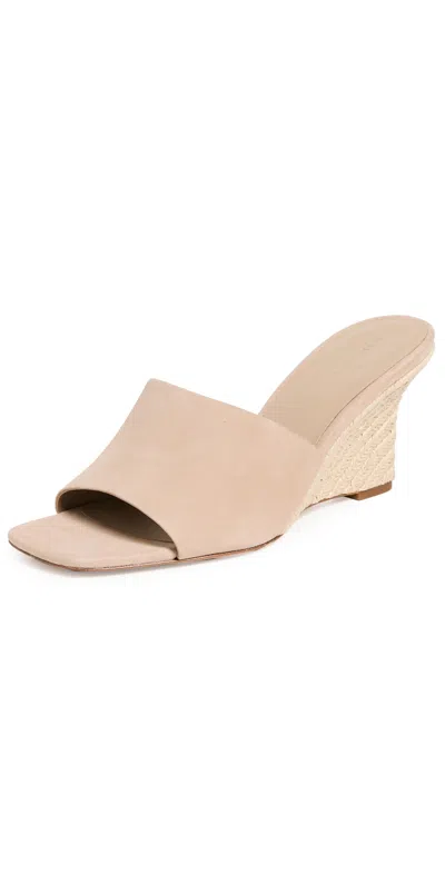 Vince Pia Suede Wedge Espadrille Sandals In Taupe Clay Beige