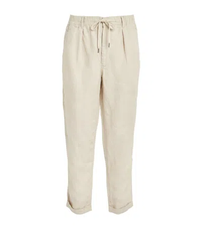 Polo Ralph Lauren Linen Prepster Trousers In Grey