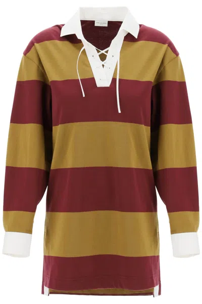 Dries Van Noten Long-sleeved Polo Shirt In Multicolor