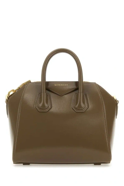 Givenchy Woman Cappuccino Leather Mini Antigona Handbag In Brown