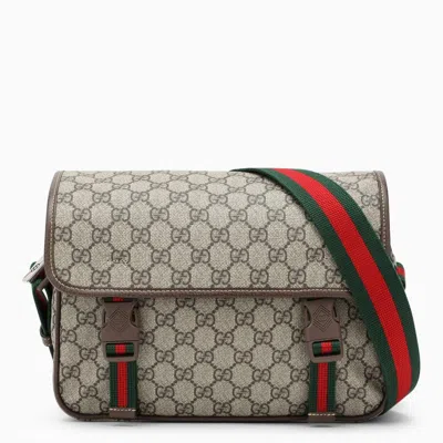 Gucci Beige Shoulder Bag In Gg Supreme Men In Blue