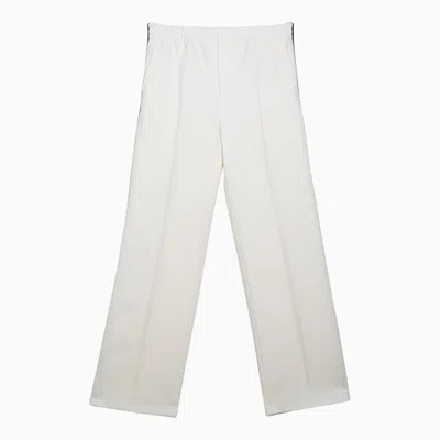 Gucci White Trousers With Web Ribbon Men